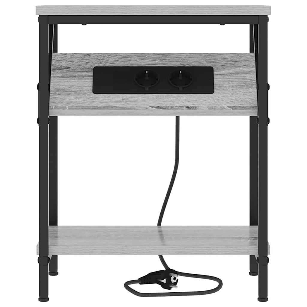 Nattbordskap 2 pcs Grå Sonoma 38 x 30 x 48 cm Konstruert tre