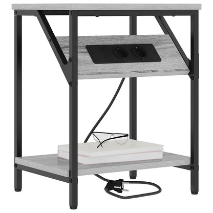 Nattbordskap 2 pcs Grå Sonoma 38 x 30 x 48 cm Konstruert tre