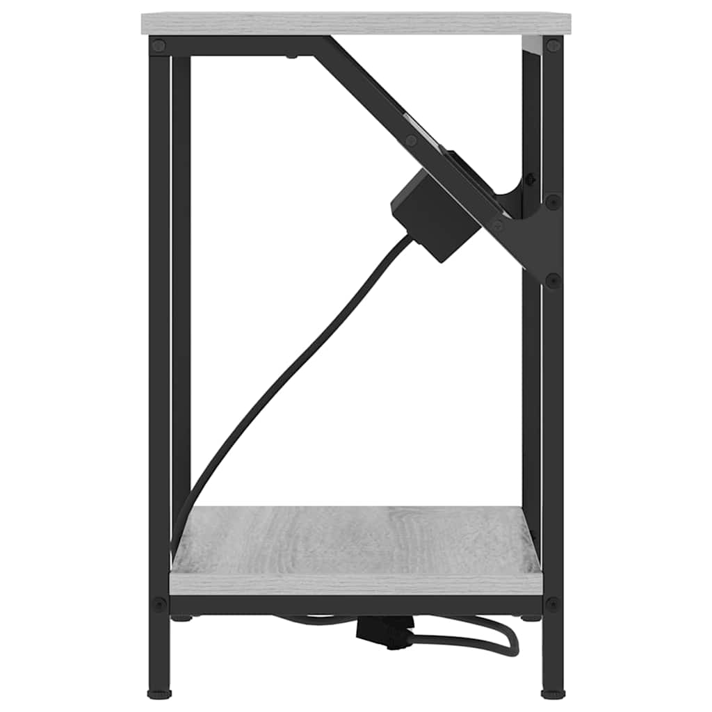 Nattbordskap 2 pcs Grå Sonoma 38 x 30 x 48 cm Konstruert tre