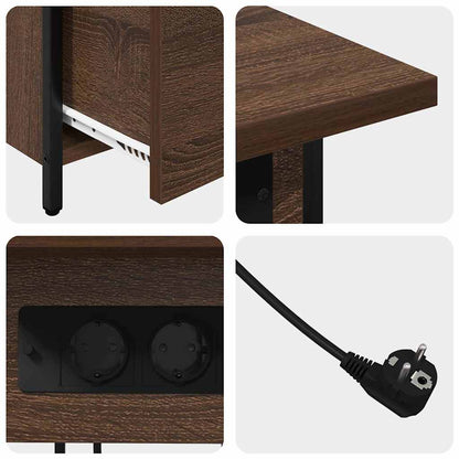 Nattbord Sengbord Brun Eik med skuff 60 x 30 x 61 cm