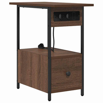 Nattbord Sengbord Brun Eik med skuff 60 x 30 x 61 cm