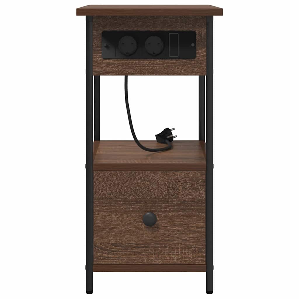 Nattbord Sengbord Brun Eik med skuff 60 x 30 x 61 cm