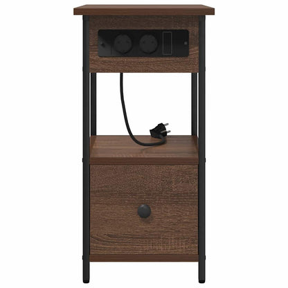 Nattbord Sengbord Brun Eik med skuff 60 x 30 x 61 cm