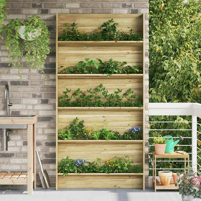Planteskuffer med hylle Brun 90 x 15 x 180 cm Impregnert furu