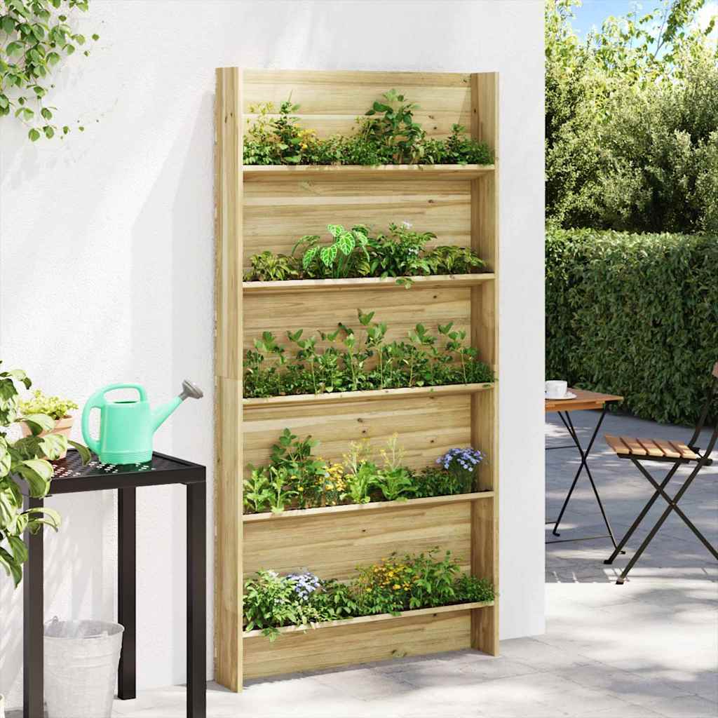 Planteskuffer med hylle Brun 90 x 15 x 180 cm Impregnert furu