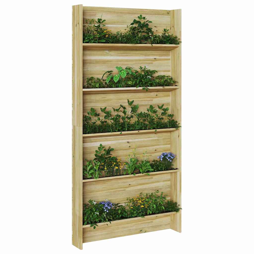 Planteskuffer med hylle Brun 90 x 15 x 180 cm Impregnert furu