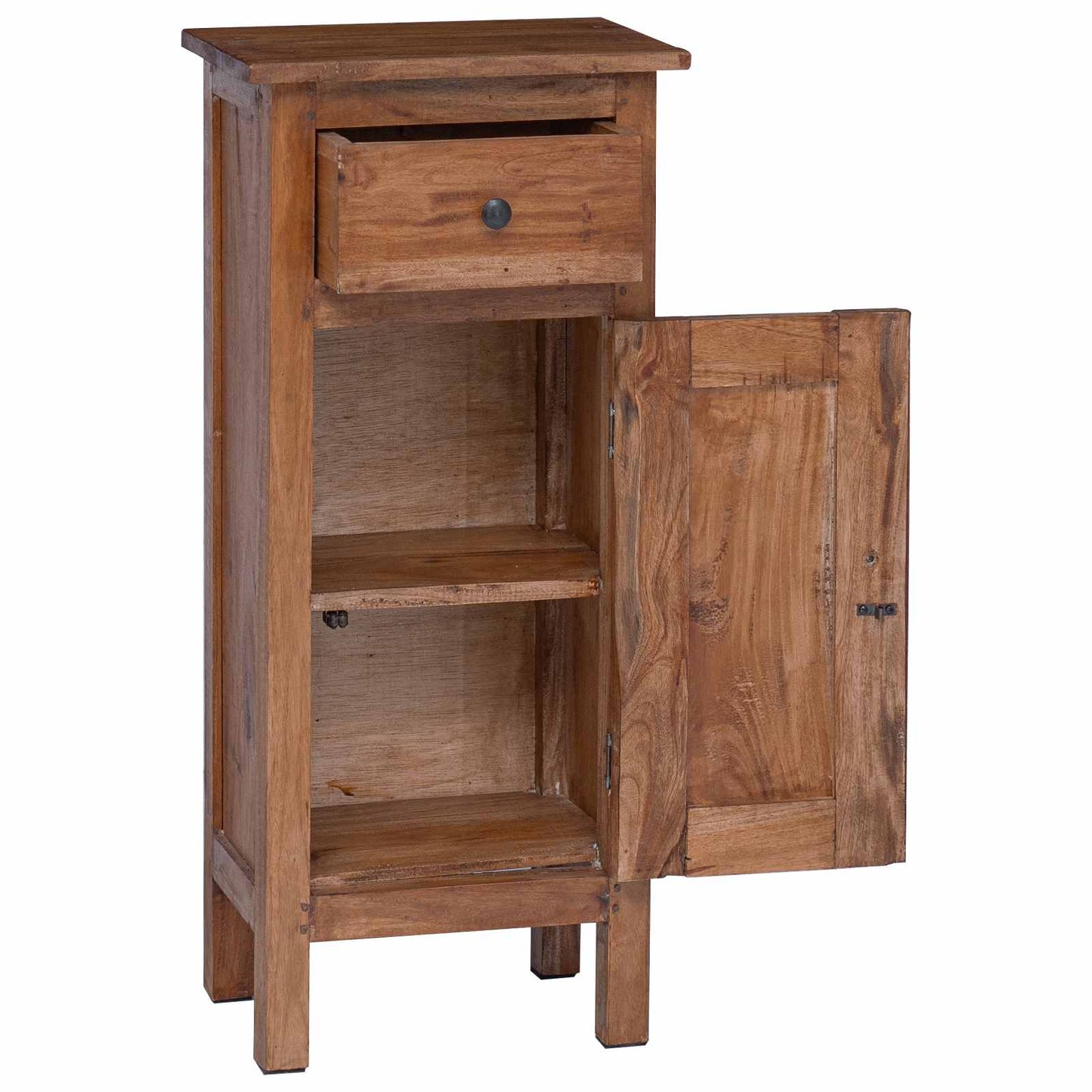 Planteholder med skuff med dør Brun 36 x 25 x 80 cm Mahogni Tre