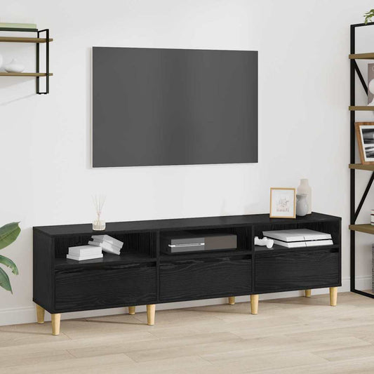 TV-Møbel Svart Eik TV-skap med skuff med hylle med lagring 150 x 30 x 45 cm