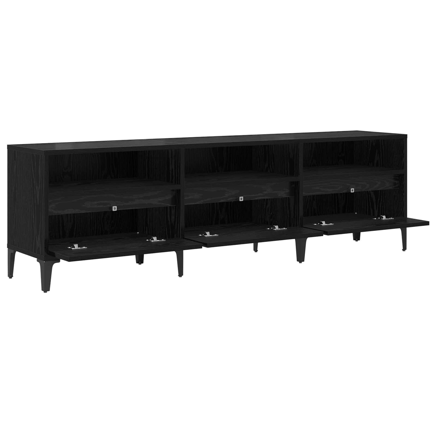 TV-skap Svart Eik 150 x 30 x 45 cm Ingeniørtre og jern