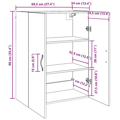 Veggskap Gammelt tre 69.5 x 34 x 90 cm Konstruert tre