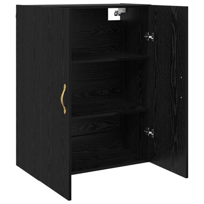 Veggskap Veggmontert Svart Eik 69,5 x 34 x 90 cm Konstruert tre