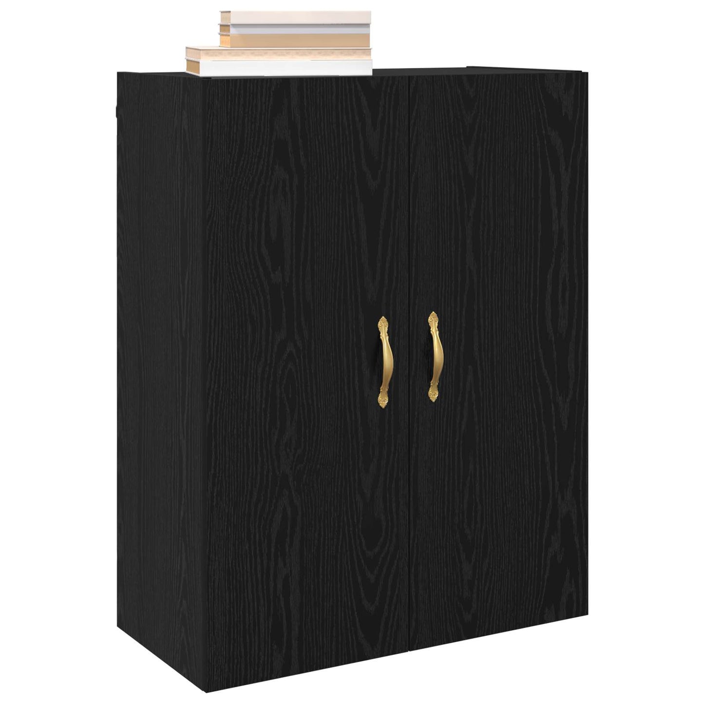 Veggskap Veggmontert Svart Eik 69,5 x 34 x 90 cm Konstruert tre