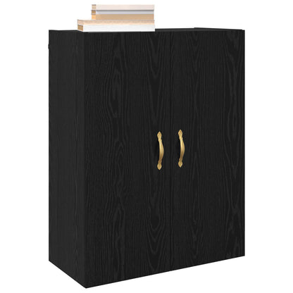 Veggskap Veggmontert Svart Eik 69,5 x 34 x 90 cm Konstruert tre
