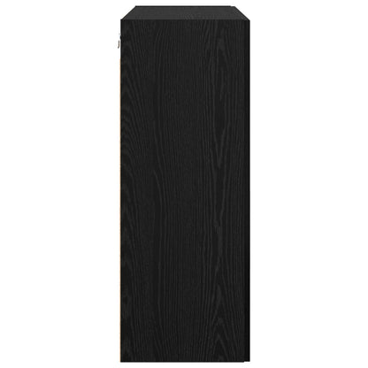Veggskap Veggmontert Svart Eik 69,5 x 34 x 90 cm Konstruert tre