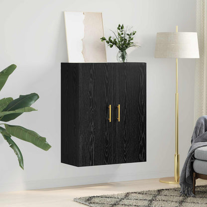 Veggskap Veggmontert Svart Eik 69,5 x 34 x 90 cm Konstruert tre