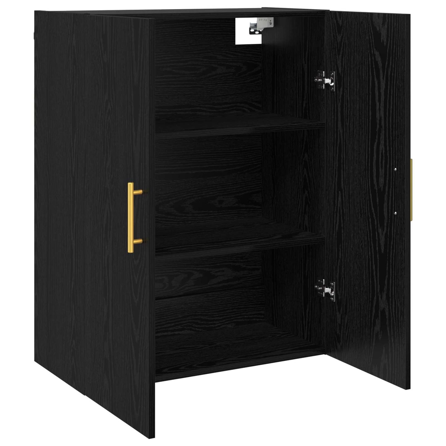 Veggskap Veggmontert Svart Eik 69,5 x 34 x 90 cm Konstruert tre