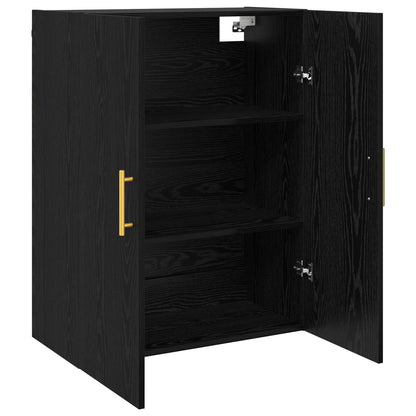 Veggskap Veggmontert Svart Eik 69,5 x 34 x 90 cm Konstruert tre