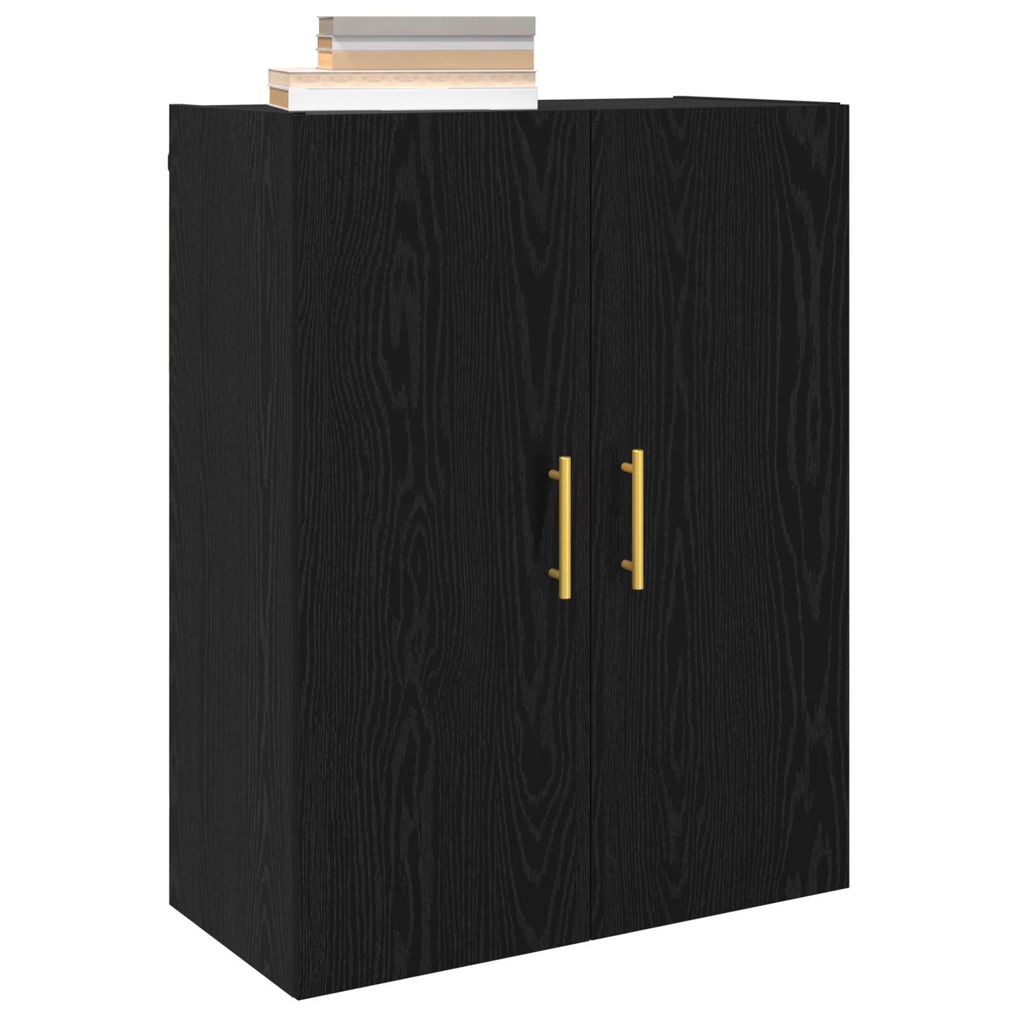 Veggskap Veggmontert Svart Eik 69,5 x 34 x 90 cm Konstruert tre