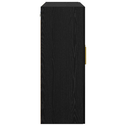 Veggskap Veggmontert Svart Eik 69,5 x 34 x 90 cm Konstruert tre