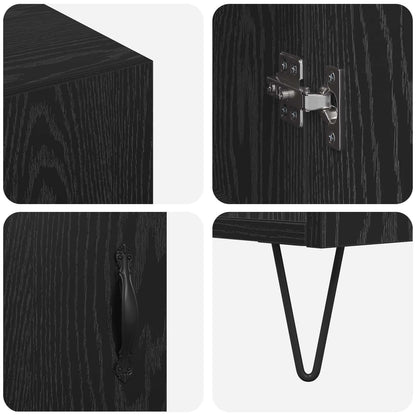 Serviesskap Svart Eik 90 x 32,5 x 80 cm Konstruert tre