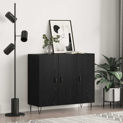 Serviesskap Svart Eik 90 x 32,5 x 80 cm Konstruert tre