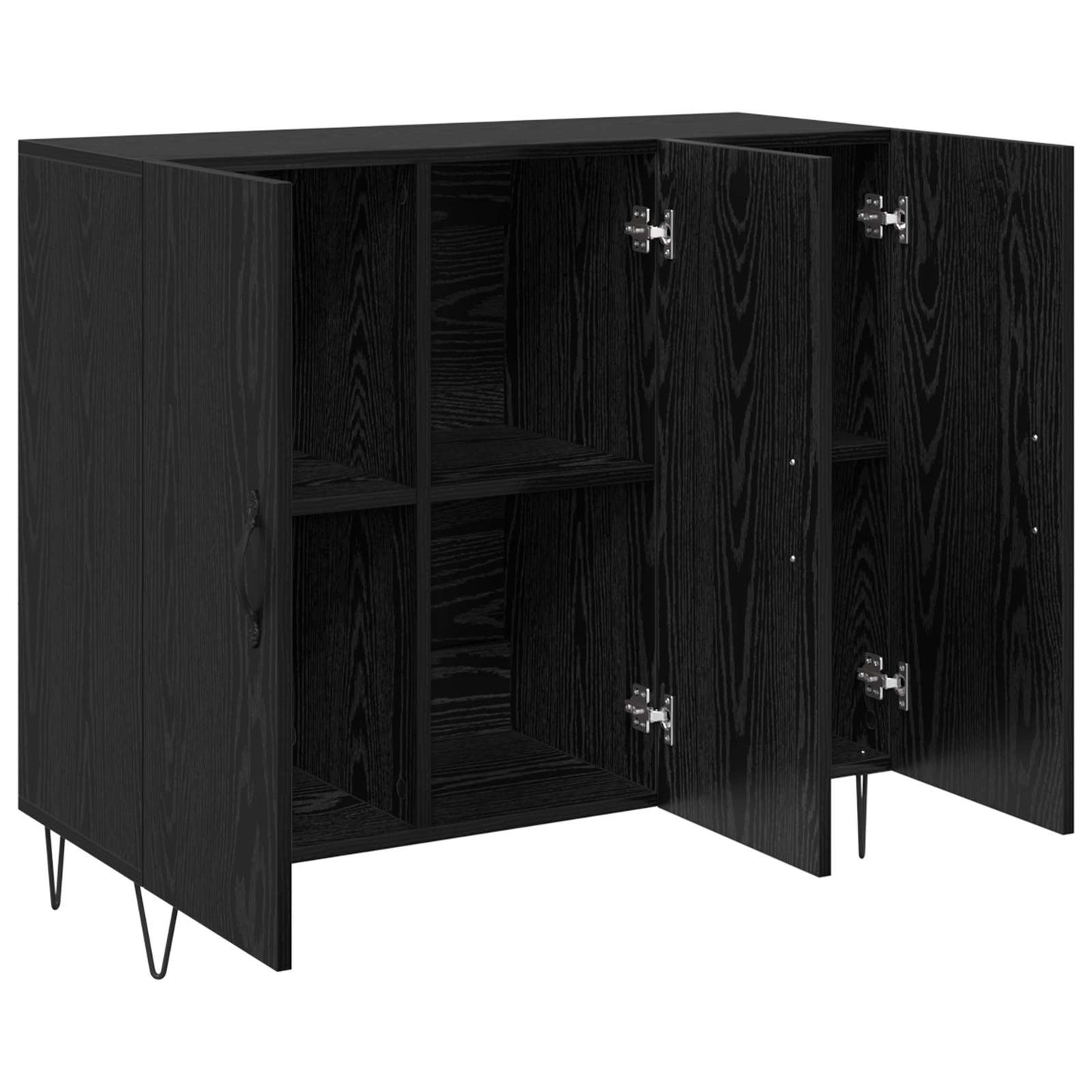 Serviesskap Svart Eik 90 x 32,5 x 80 cm Konstruert tre
