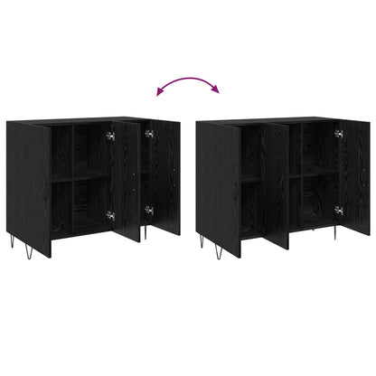 Serviesskap Svart Eik 90 x 32,5 x 80 cm Konstruert tre