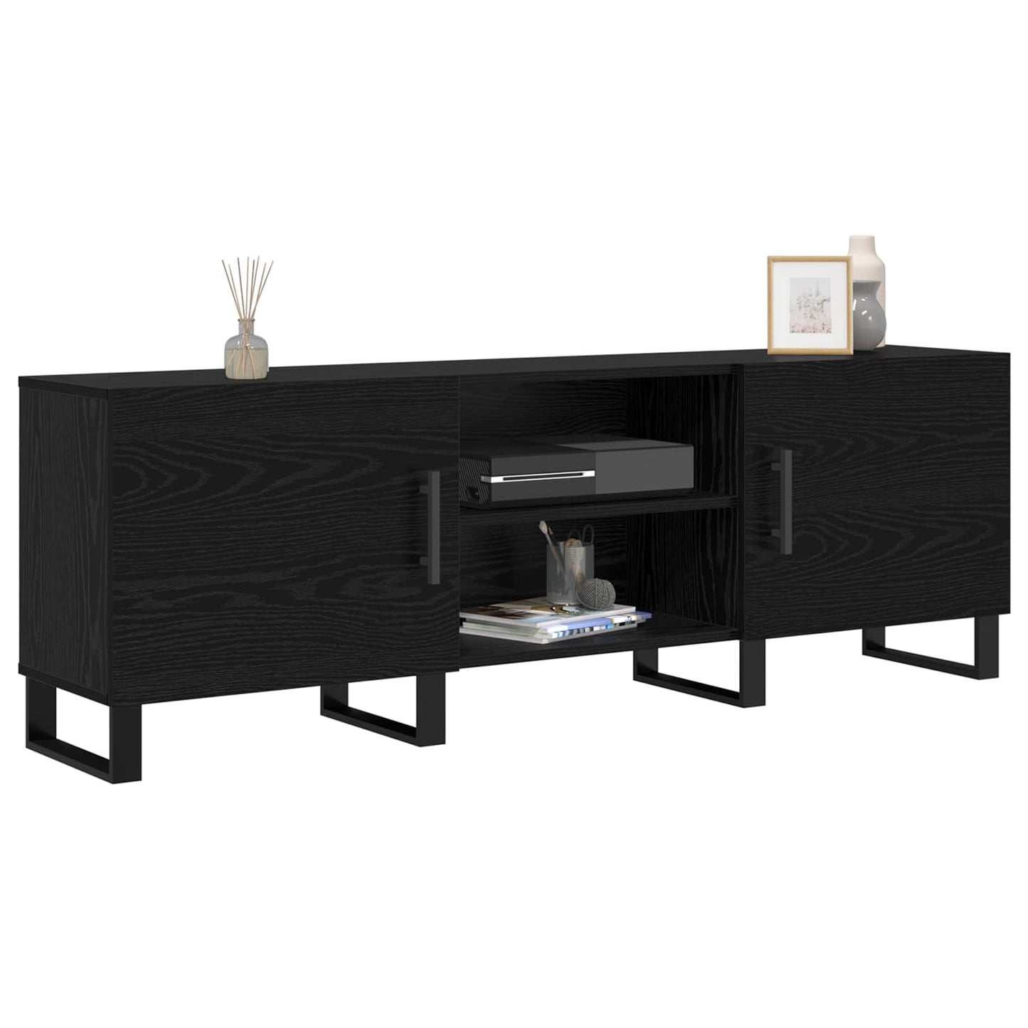 TV-skap Svart Eik 150 x 30 x 50 cm Konstruert tre