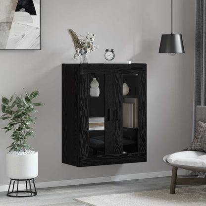 Veggskap Veggmontert Svart 69,5 x 34 x 90 cm Konstruert tre