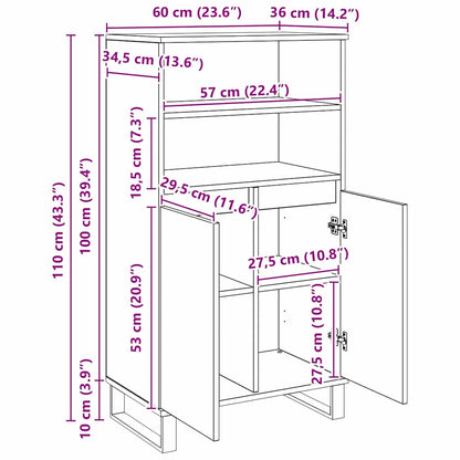 Skap Svart Eik 60 x 36 x 110 cm