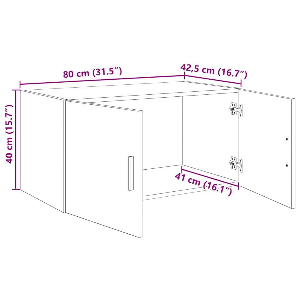 Veggskap Gammelt tre 80 x 42.5 x 40 cm Konstruert tre