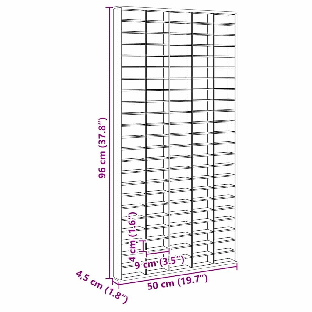 Vegghylle Tre samlereutstilling utstillingsboks 50 x 4,5 x 96 cm