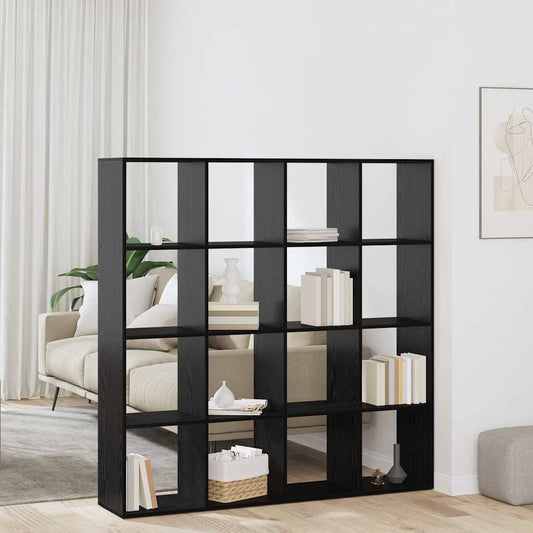 Bokhylle Svart Eik 137.5 x 29 x 137.5 cm