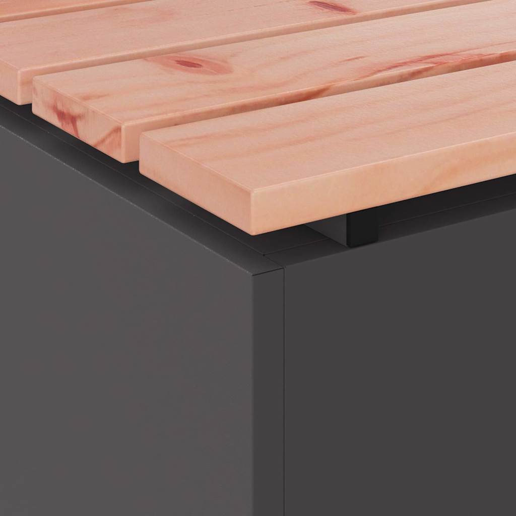 Hagebenk Svart 60 x 40 x 43 cm Solid Douglas Tre og Stål