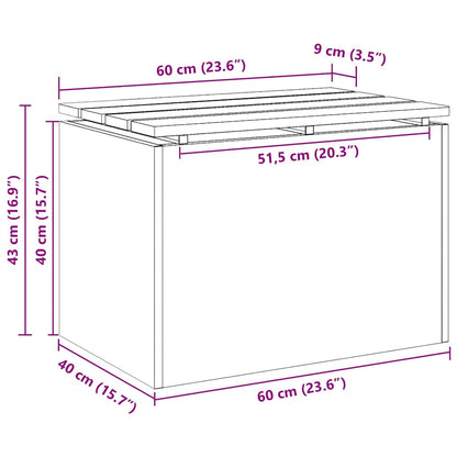 Hagebenk Svart 60 x 40 x 43 cm Solid Douglas Tre og Stål