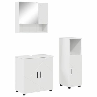 Baderomsmøbelsett 3 pcs Høyglans Hvit 61 x 35 x 64 cm