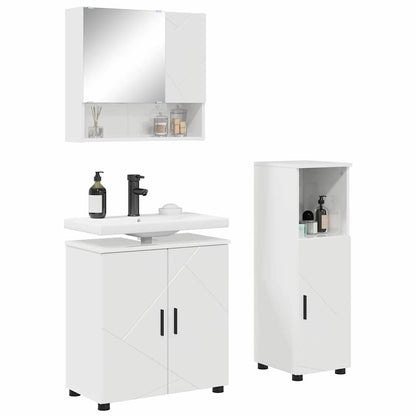 Baderomsmøbelsett 3 pcs Høyglans Hvit 61 x 35 x 64 cm