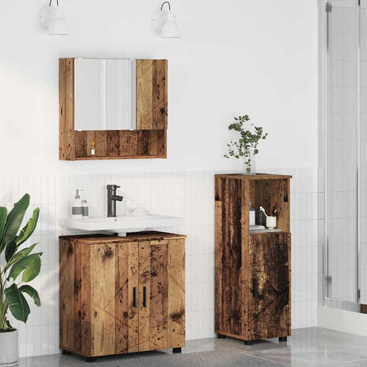 Baderomsmøbelsett 3 pcs Gammelt Tre 61 x 35 x 64 cm