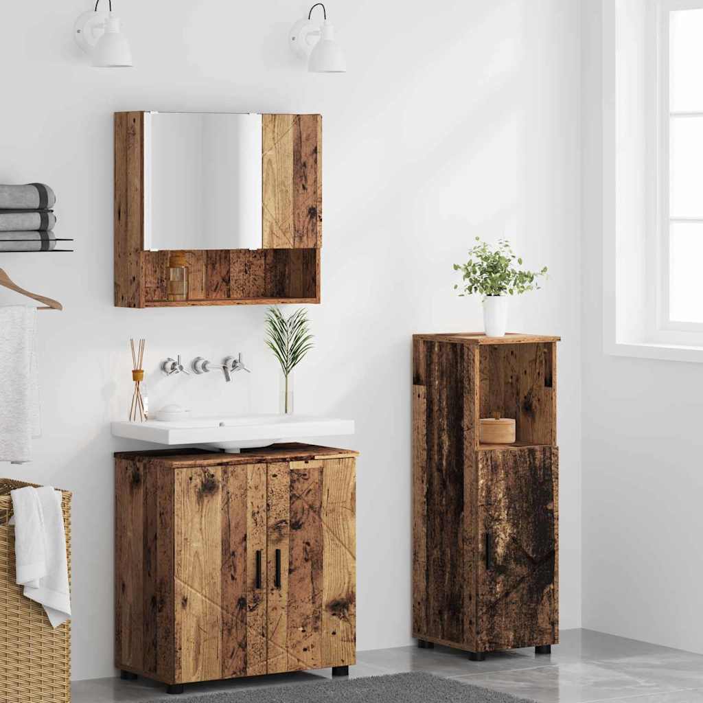 Baderomsmøbelsett 3 pcs Gammelt Tre 61 x 35 x 64 cm