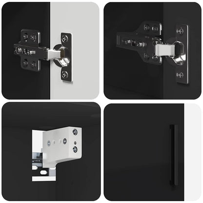 Baderomsmøbelsett Veggmontert 4 pcs Svart 61 x 35 x 64 cm