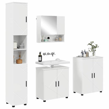 Baderomsmøbelsett 4 pcs Høyglans Hvit 61 x 35 x 64 cm