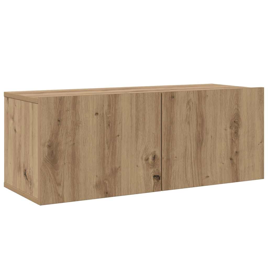 TV-benksett Veggmontert 6 pcs Artisan Eik Konstruert tre