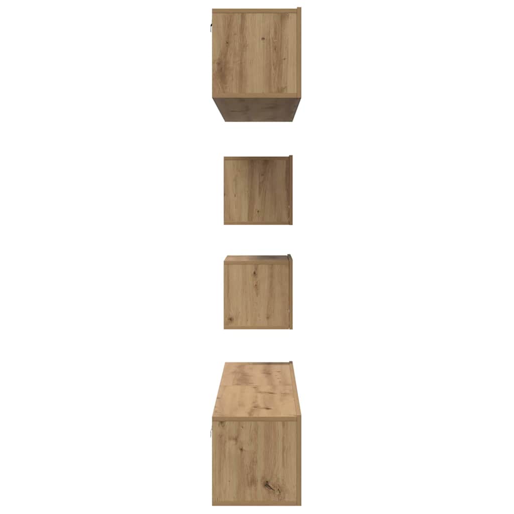 TV-benksett Veggmontert 6 pcs Artisan Eik Konstruert tre
