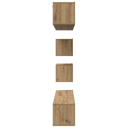 TV-benksett Veggmontert 6 pcs Artisan Eik Konstruert tre
