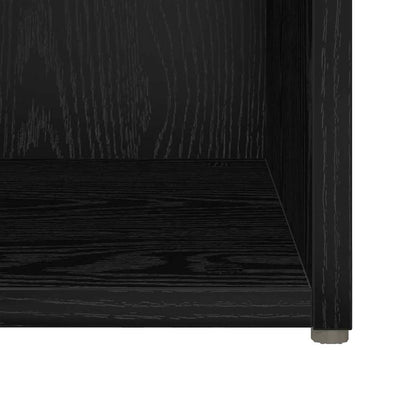 TV-benksett Veggmontert 6 pcs Svart Eik Konstruert tre