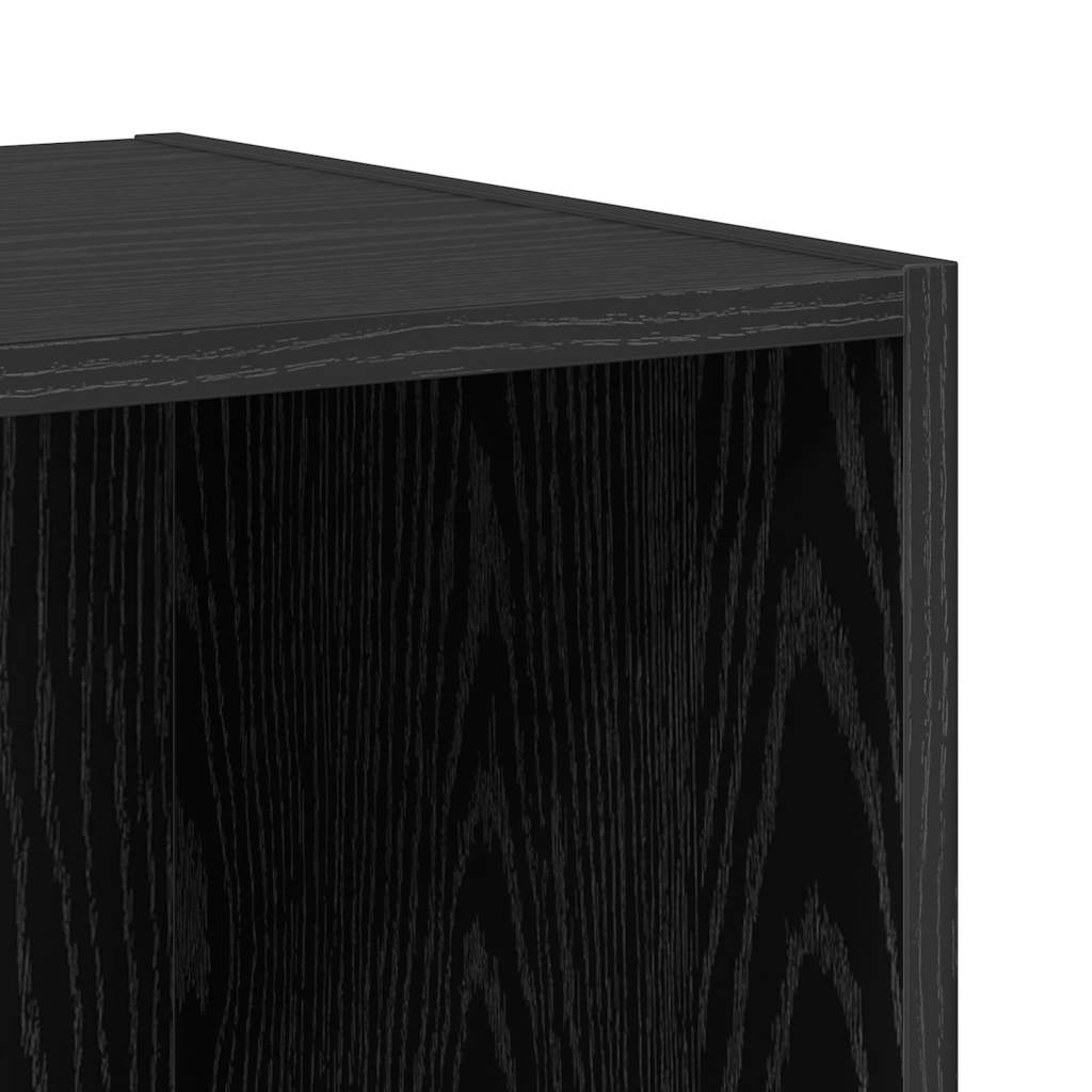 TV-benksett Veggmontert 6 pcs Svart Eik Konstruert tre