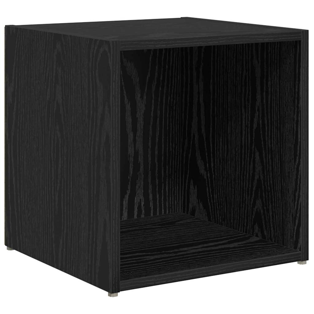 TV-benksett Veggmontert 6 pcs Svart Eik Konstruert tre