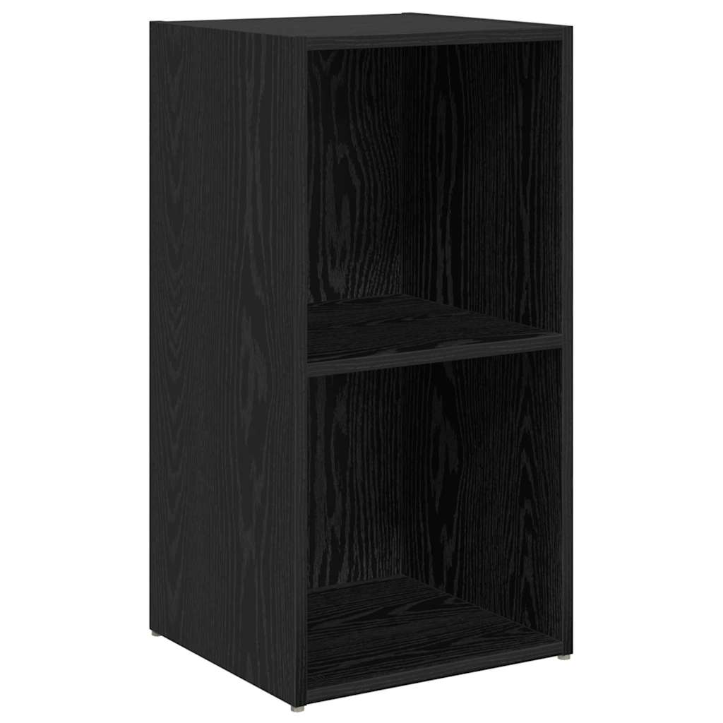 TV-benksett Veggmontert 6 pcs Svart Eik Konstruert tre