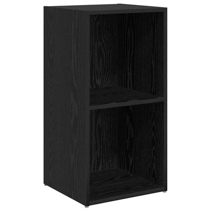 TV-benksett Veggmontert 6 pcs Svart Eik Konstruert tre