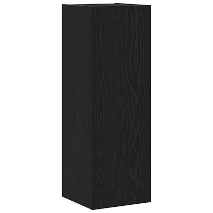 TV-benksett Veggmontert 4 pcs Svart Eik Konstruert tre